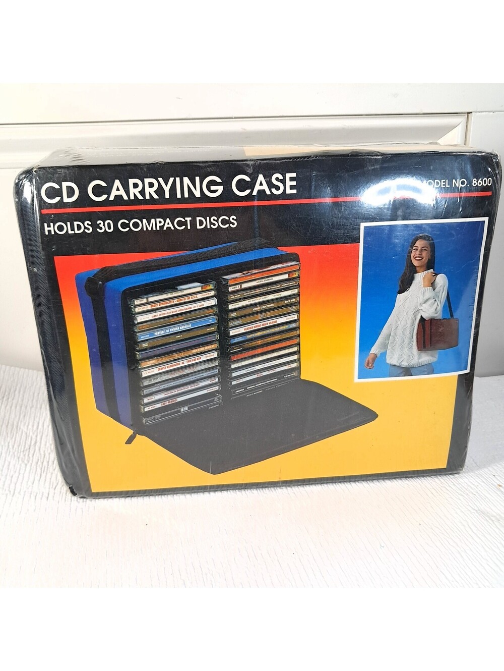 Vintage Wal-Mart 30 CD Carrying case Tote Black Compact Disc Carry Shoulder 8600
